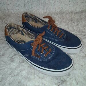 UNISEX Vans - Blue Canvas & Brown Leather
